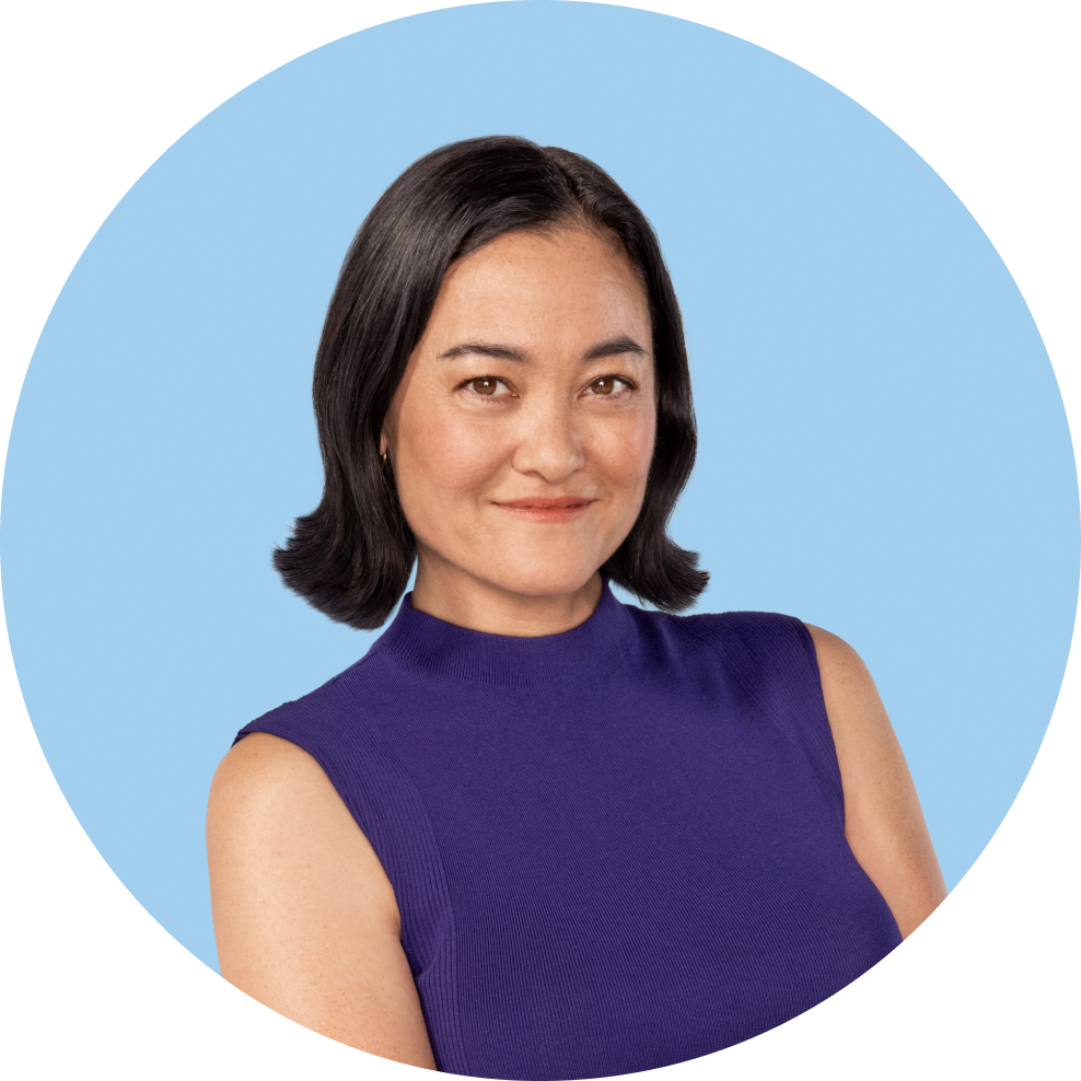 A woman with a soft smile